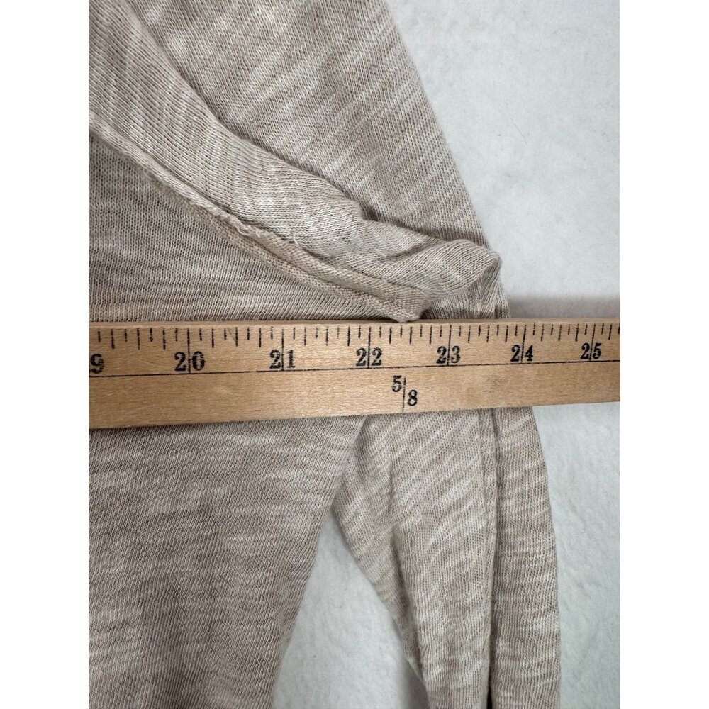 Free People Beach Oatmeal Gauzy light weight boho turtle neck top sz M - Picture 4 of 6